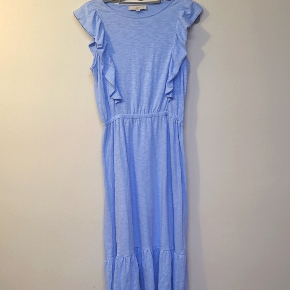 LOFT Sky Blue Knit Top used good condition. for women zise m.